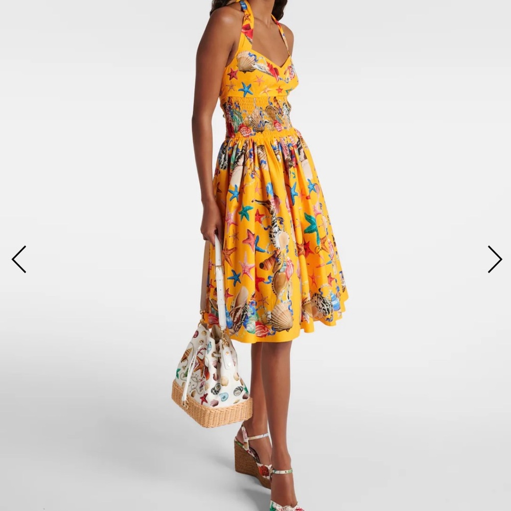 Dolce & Gabbana Yellow Halter Midi Dress for Weddings